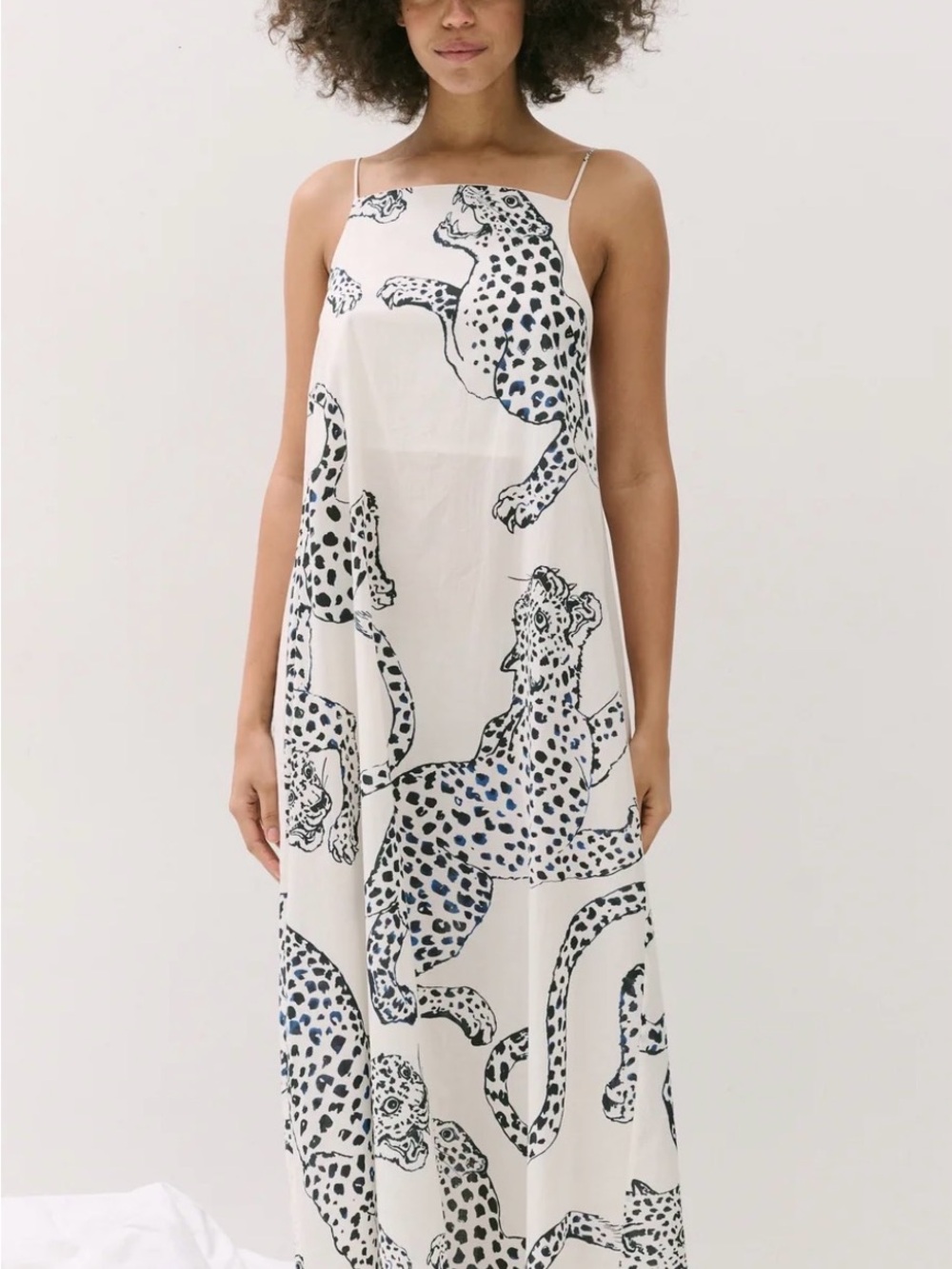 Desmond and Dempsey Slip Maxi Slip Nightie Graphic Leopard Print